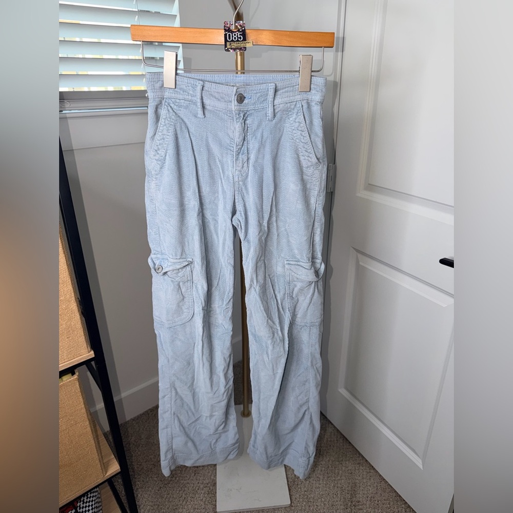 85.American Eagle Outfitters Super High Rise Baggy Wide Leg Cargo Corduroy Pants